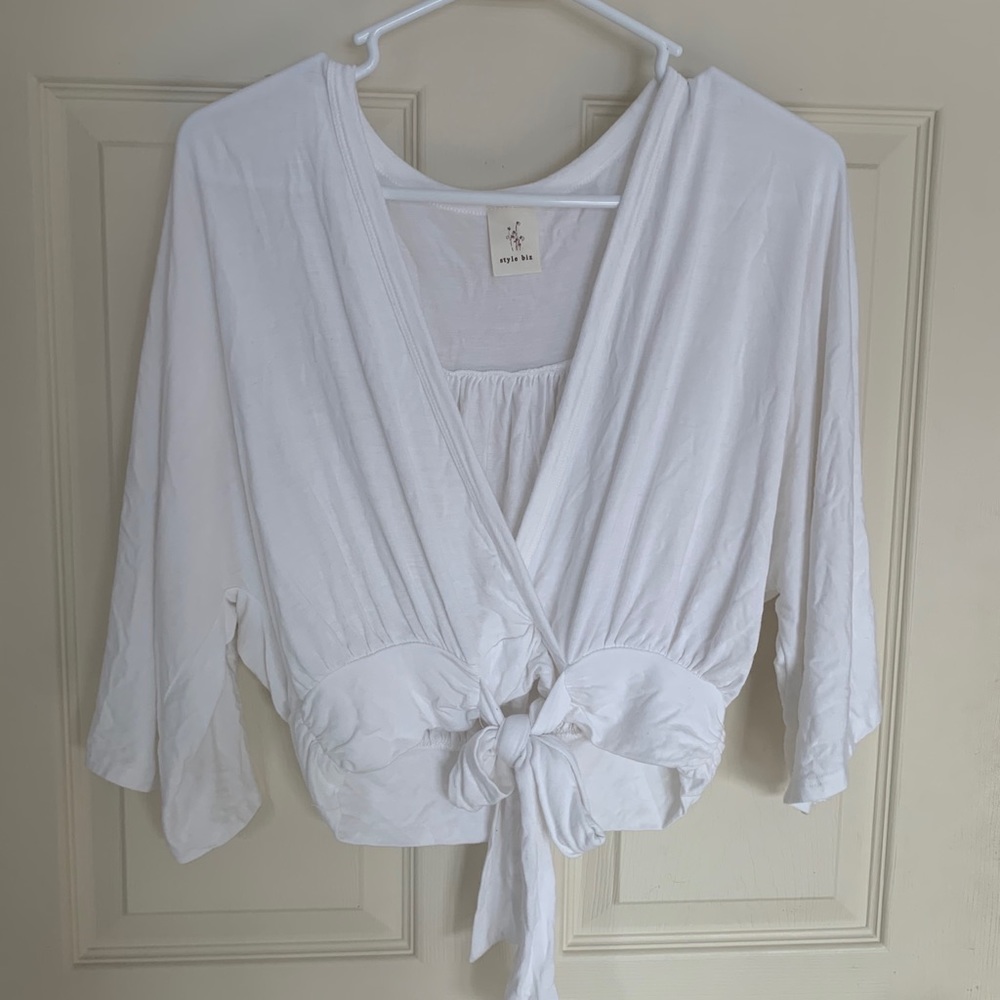 White tie blouse